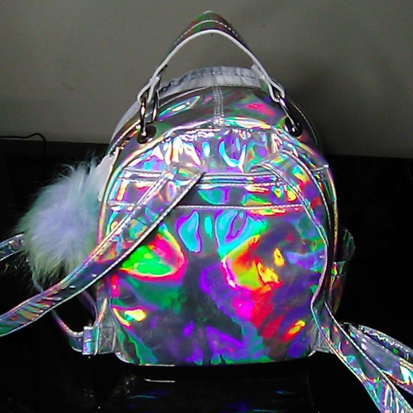 Women's Girls Metallic backpack purse - Picture 6 of 10